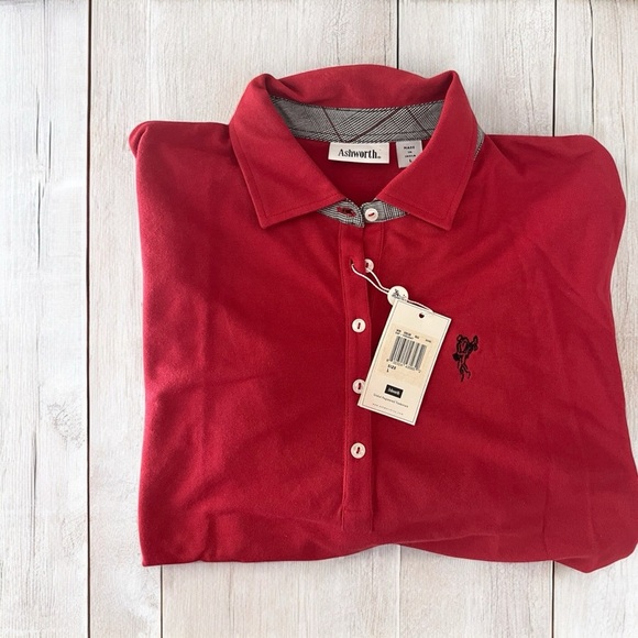 Ashworth Red women’s 3/4 Sleeve Polo Shirt - Picture 1 of 3